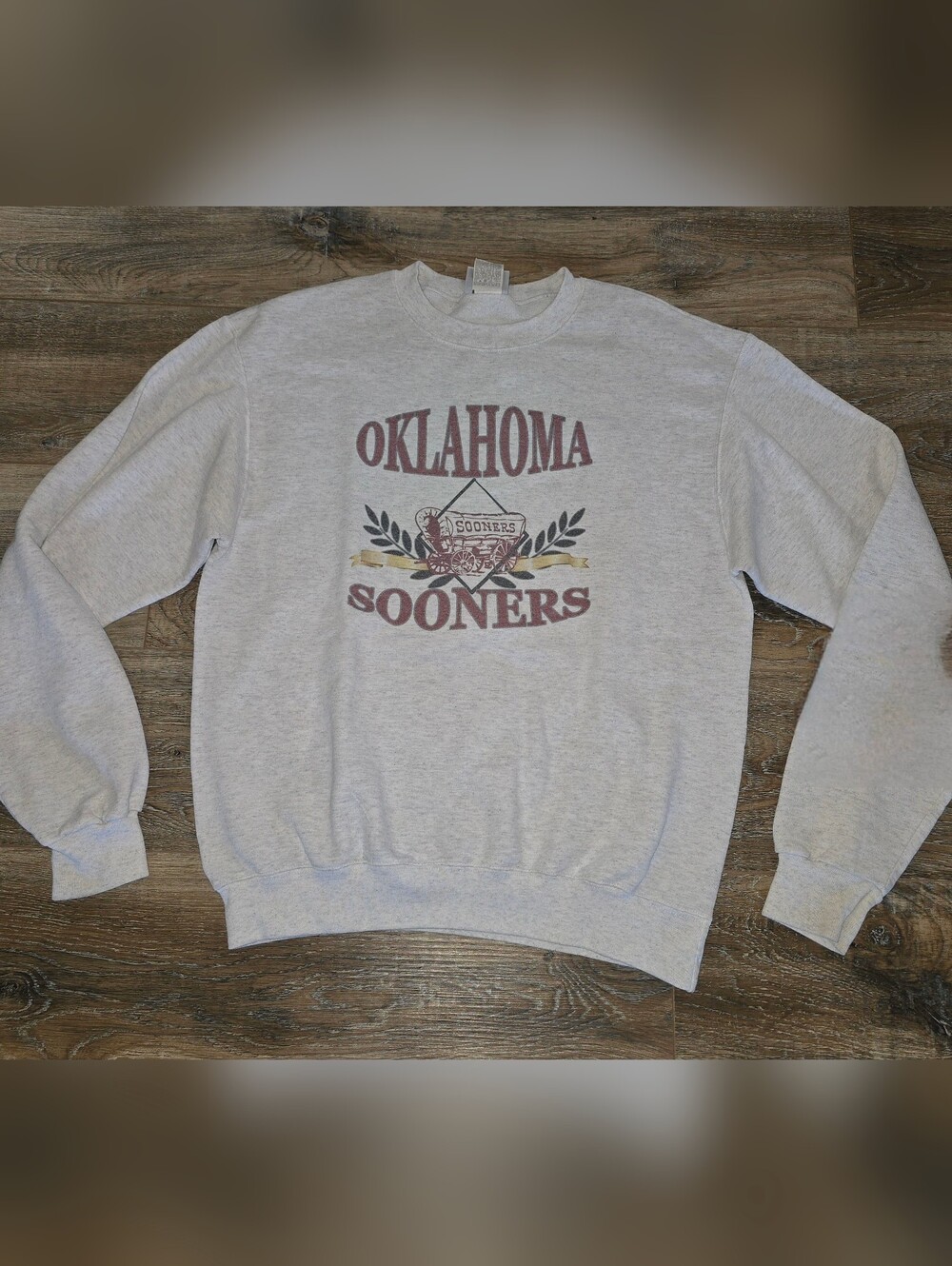 University Of Oklahoma Sooners OU Champion 2000s Adult Medium Schooner Gray